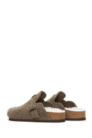 Women's Mink Flat Slippers | Derimod Women's Mink Flat Slippers | Derimod
