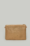 Gold Knitted Fabric Women's Portfolio | Derimod Gold Knitted Fabric Women's Portfolio | Derimod
