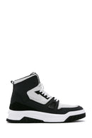 Men's Black Leather High Top Sneaker | Derimod Men's Black Leather High Top Sneaker | Derimod