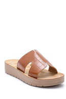 Women's Crocodile Pattern Slippers | Derimod Women's Crocodile Pattern Slippers | Derimod