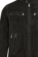 Patrick Men's Grey Suede Leather Jacket | Derimod Patrick Men's Grey Suede Leather Jacket | Derimod