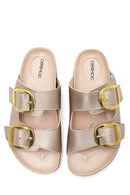 Women's Gold Buckle Slippers | Derimod Women's Gold Buckle Slippers | Derimod