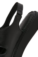 Women's Black Thick Soled Leather Comfort Sandals | Derimod Women's Black Thick Soled Leather Comfort Sandals | Derimod