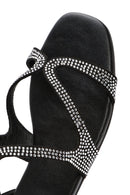 Women's Black Stone Buckle Sandals | Derimod Women's Black Stone Buckle Sandals | Derimod