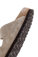 Birkenstock Women's Mink Suede Leather Double Buckle Arizona Sfb Flat Slippers | Derimod Birkenstock Women's Mink Suede Leather Double Buckle Arizona Sfb Flat Slippers | Derimod