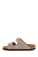 Birkenstock Women's Mink Suede Leather Double Buckle Arizona Sfb Flat Slippers | Derimod Birkenstock Women's Mink Suede Leather Double Buckle Arizona Sfb Flat Slippers | Derimod