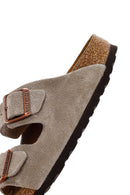 Birkenstock Women's Mink Suede Leather Double Buckle Arizona Sfb Flat Slippers | Derimod Birkenstock Women's Mink Suede Leather Double Buckle Arizona Sfb Flat Slippers | Derimod