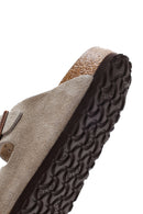 Birkenstock Women's Mink Suede Leather Double Buckle Arizona Sfb Flat Slippers | Derimod Birkenstock Women's Mink Suede Leather Double Buckle Arizona Sfb Flat Slippers | Derimod