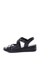 Women's Black Leather Comfort Sandals | Derimod Women's Black Leather Comfort Sandals | Derimod