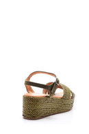Women's Wedge Heeled Straw Sandals | Derimod Women's Wedge Heeled Straw Sandals | Derimod