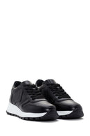 Women's Black Thick Soled Leather Sneaker | Derimod Women's Black Thick Soled Leather Sneaker | Derimod