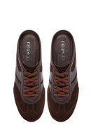 Women's Brown Mule Backless Suede Leather Sneaker | Derimod Women's Brown Mule Backless Suede Leather Sneaker | Derimod