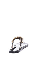 Women's Black Transparent Stone Flip Flops | Derimod Women's Black Transparent Stone Flip Flops | Derimod