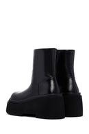 Women's Black Thick Soled Zippered Leather Boots | Derimod Women's Black Thick Soled Zippered Leather Boots | Derimod