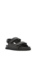 Women's Black Strappy Straw Sandals | Derimod Women's Black Strappy Straw Sandals | Derimod