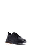 Men's Black Lace-Up Leather Casual Sneakers | Derimod Men's Black Lace-Up Leather Casual Sneakers | Derimod