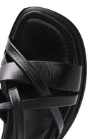 Women's Black Ankle Buckle Low Heeled Leather Sandals | Derimod Women's Black Ankle Buckle Low Heeled Leather Sandals | Derimod