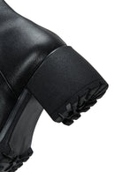 Women's Black Zippered Thick Heeled Leather Boots | Derimod Women's Black Zippered Thick Heeled Leather Boots | Derimod