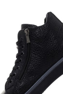 Men's Black Leather Zippered Sports Boots | Derimod Men's Black Leather Zippered Sports Boots | Derimod