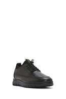 Erkek Siyah Bağcıklı Deri Casual Sneaker | Derimod Erkek Siyah Bağcıklı Deri Casual Sneaker | Derimod