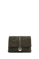 Woman Green Long-Strap Suede Crossbody Bag | Derimod Woman Green Long-Strap Suede Crossbody Bag | Derimod
