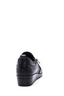 Women's Black Leather Wedge Heeled Comfort Shoes | Derimod Women's Black Leather Wedge Heeled Comfort Shoes | Derimod