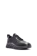Erkek Siyah Bağcıklı Deri Sneaker | Derimod Erkek Siyah Bağcıklı Deri Sneaker | Derimod