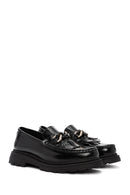 Kadın Siyah Toka Detaylı Deri Maskülen Loafer | Derimod Kadın Siyah Toka Detaylı Deri Maskülen Loafer | Derimod
