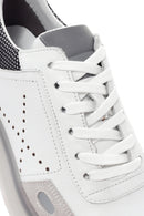 Men's White Lace-up Leather Sneaker | Derimod Men's White Lace-up Leather Sneaker | Derimod