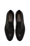 Men's Black Braided Leather Classic Shoes | Derimod Men's Black Braided Leather Classic Shoes | Derimod
