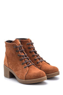 Women's Suede Leather Heeled Boots | Derimod Women's Suede Leather Heeled Boots | Derimod