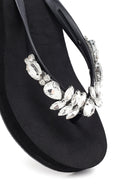 Women's Black Toe Stone Wedge Heel Jelly Slippers | Derimod Women's Black Toe Stone Wedge Heel Jelly Slippers | Derimod
