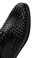 Men's Black Braided Leather Classic Shoes | Derimod Men's Black Braided Leather Classic Shoes | Derimod