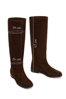 Women's Brown Suede Leather Boot | Derimod Women's Brown Suede Leather Boot | Derimod