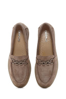 Women's Mink Suede Leather Buckle Comfort Casual Loafer | Derimod Women's Mink Suede Leather Buckle Comfort Casual Loafer | Derimod