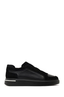 Men's Black Thick-Soled Leather Sneaker | Derimod Men's Black Thick-Soled Leather Sneaker | Derimod