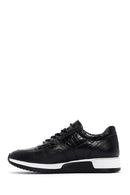 Erkek Siyah Bağcıklı Deri Casual Sneaker | Derimod Erkek Siyah Bağcıklı Deri Casual Sneaker | Derimod