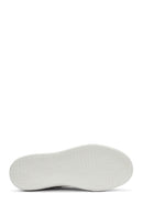 Men's White Lace-up Thick-Sole Leather Sneaker | Derimod Men's White Lace-up Thick-Sole Leather Sneaker | Derimod