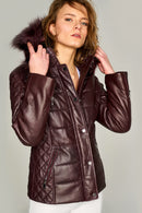 Blanch Women's Leather Jacket | Derimod Blanch Women's Leather Jacket | Derimod