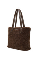 Woman Brown Plush Teddy Shoulder Bag | Derimod Woman Brown Plush Teddy Shoulder Bag | Derimod