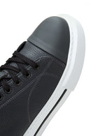 Men's Gray Leather Thick Soled Sneaker | Derimod Men's Gray Leather Thick Soled Sneaker | Derimod