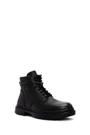 Men's Black Lace-Up Leather Casual Boots | Derimod Men's Black Lace-Up Leather Casual Boots | Derimod
