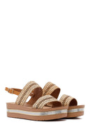 Women's Brown Thick Soled Braided Sandals | Derimod Women's Brown Thick Soled Braided Sandals | Derimod