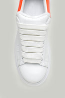 White-Pomegranate Flower Women's Leather Sneaker | Derimod White-Pomegranate Flower Women's Leather Sneaker | Derimod