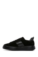 Erkek Siyah Süet Deri Kalın Tabanlı Sneaker | Derimod Erkek Siyah Süet Deri Kalın Tabanlı Sneaker | Derimod