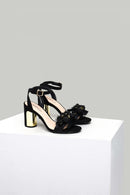 Black Stone Women's Heeled Sandals | Derimod Black Stone Women's Heeled Sandals | Derimod