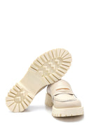 Women's Beige Leather Loafer | Derimod Women's Beige Leather Loafer | Derimod