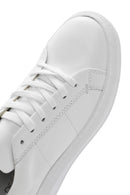 Women's White Lace-Up Leather Sneaker | Derimod Women's White Lace-Up Leather Sneaker | Derimod