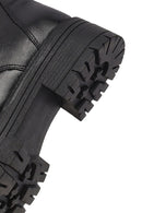 Woman Black Zippered Thick Sole Leather Postal Boots | Derimod Woman Black Zippered Thick Sole Leather Postal Boots | Derimod