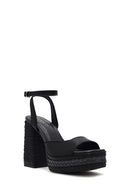 Women's Black Ankle Buckle Platform High Thick Heel Sandals | Derimod Women's Black Ankle Buckle Platform High Thick Heel Sandals | Derimod